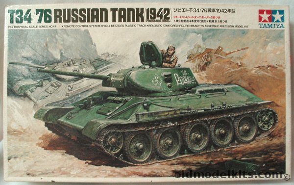 Tamiya 1/35 Russian Tank T34/76 (T-34) 1942 Motorized with Remote Control, MT244 plastic model kit